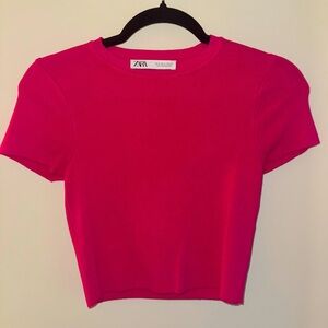 Zara Hot Pink Crop Top